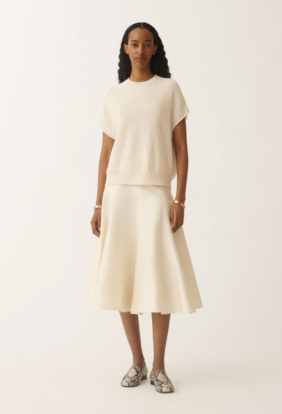 Fabiana Filippi Cotton and silk mikado skirt, vanilla VANILLA GND275F840D7870000