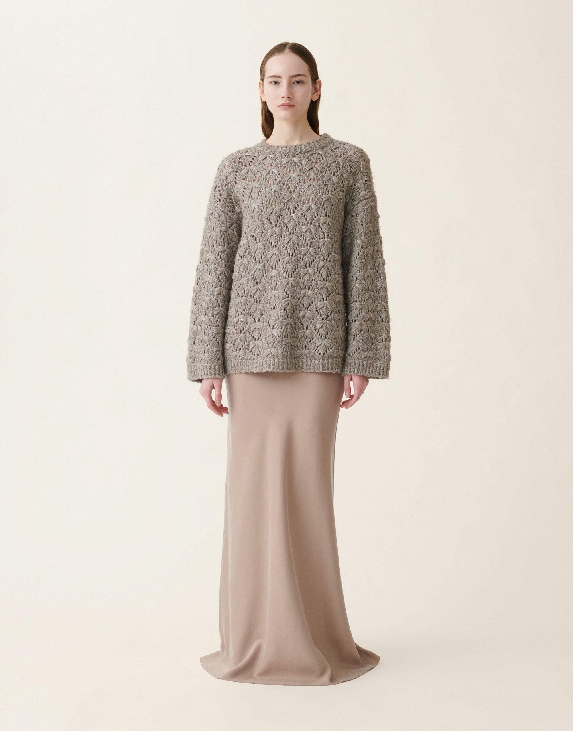 Rollkragenpullover aus gepolstertem Garn, mocha Fabiana Filippi Rollkragenpullover aus gepolstertem Garn, mocha Mocha MAD216F091M3150000