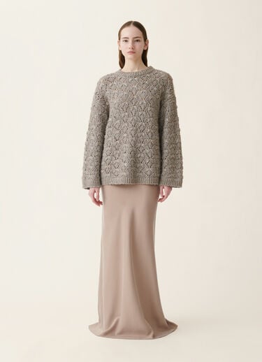 Rollkragenpullover aus gepolstertem Garn, mocha Fabiana Filippi Rollkragenpullover aus gepolstertem Garn, mocha Mocha MAD216F091M3150000