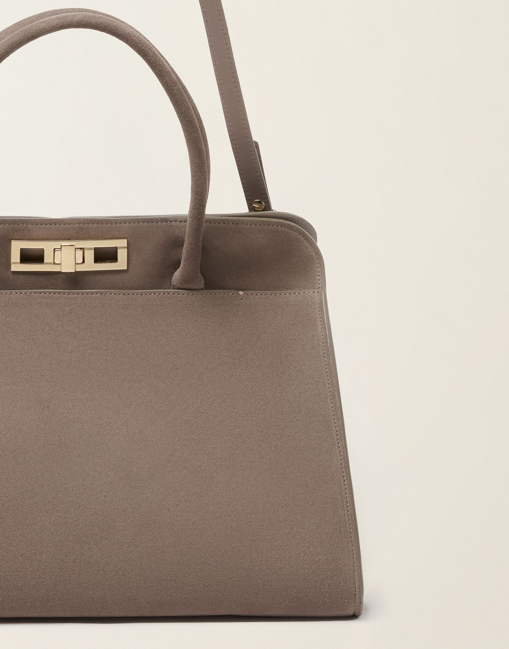 Fabiana Filippi Grand sac à main en daim, moka meringue Moka meringue BGD216A851M5000000