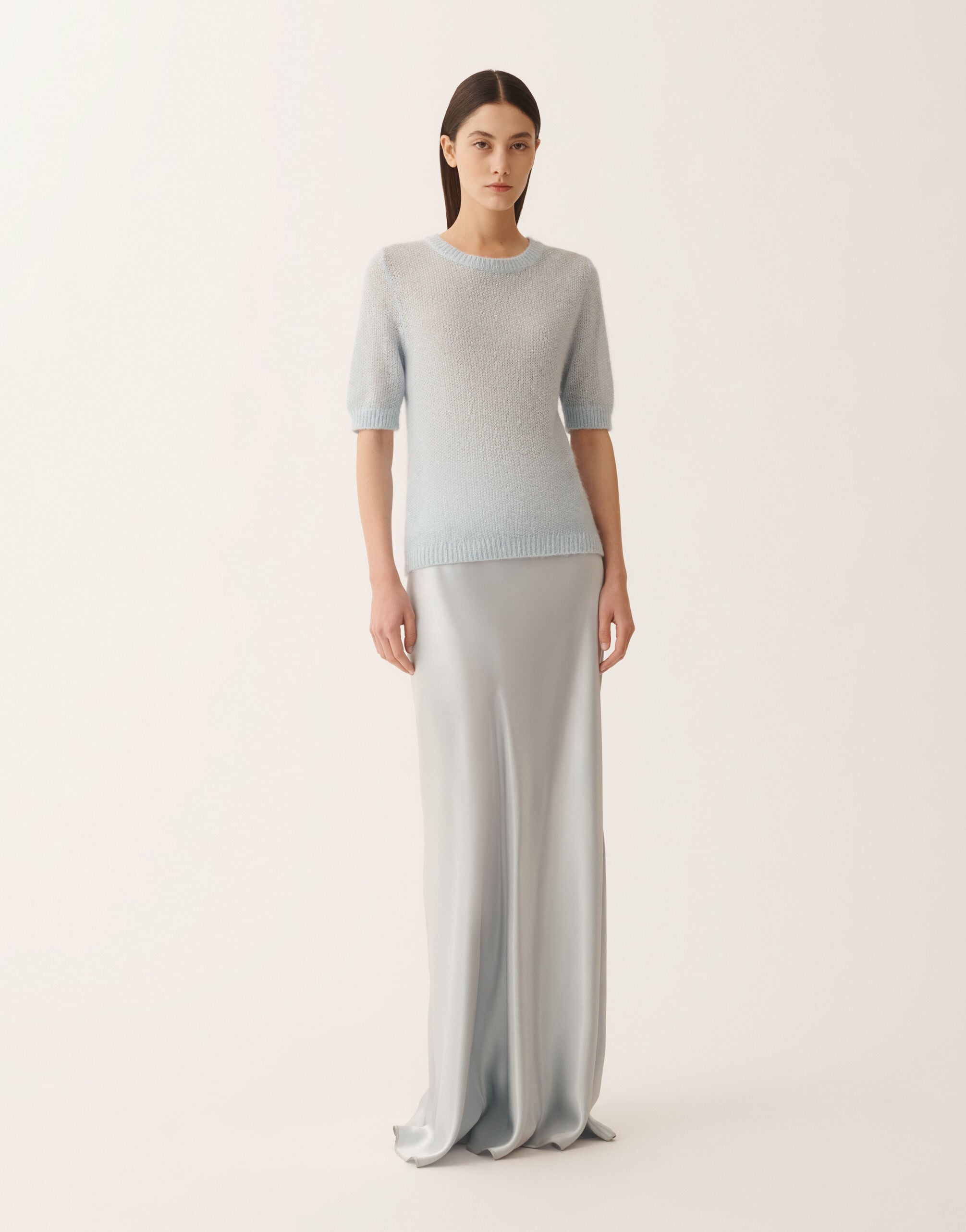 Mohair sweater with sequins, aqua for Women | Fabiana Filippi®