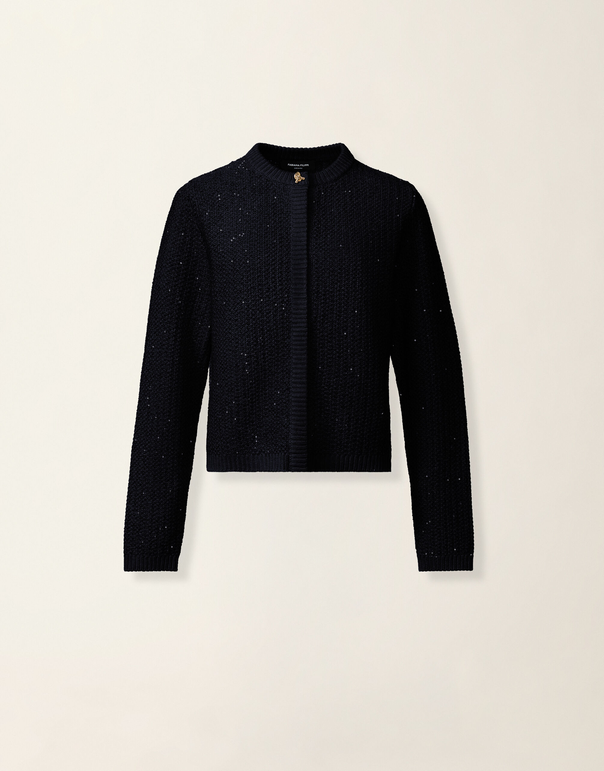 Veste en Platinum avec paillettes, bleu nuit Fabiana Filippi Veste en Platinum avec paillettes, bleu nuit Bleu nuit MAD216F379M3270000