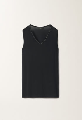 Fabiana Filippi Stretch sablé top, midnight blue BLACK TPD265F630L2210000