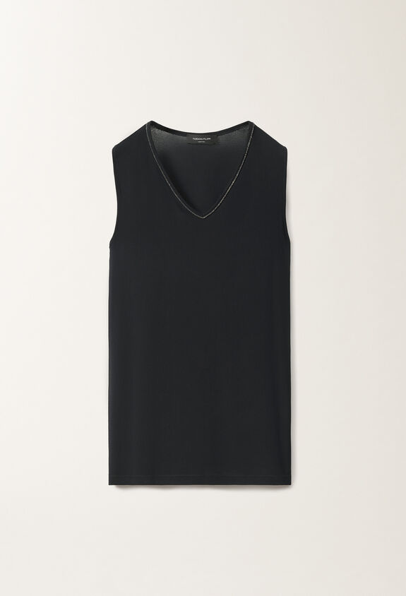 Fabiana Filippi Top in sablé stretch, blu notte BLU NOTTE TPD265F773L2350000