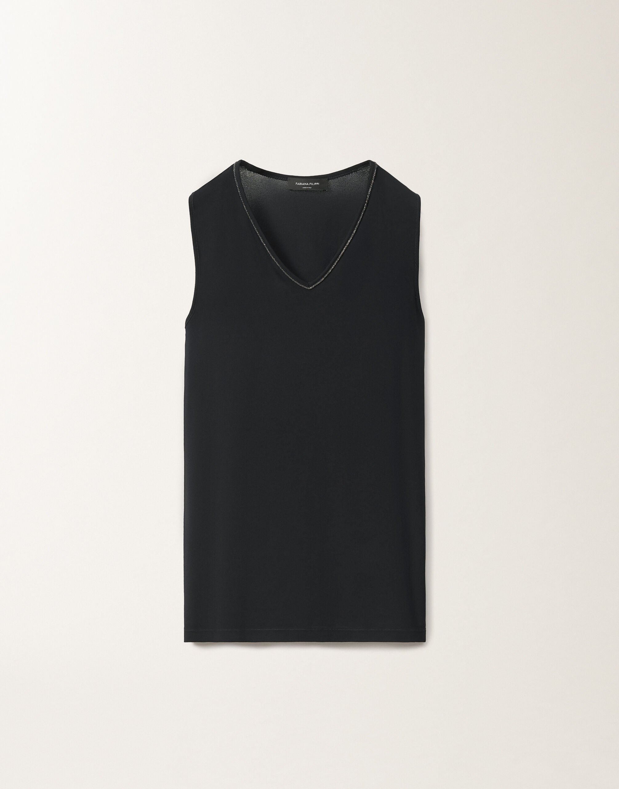 Fabiana Filippi Stretch sablé top, midnight blue BLUE TPD265F773L2350000