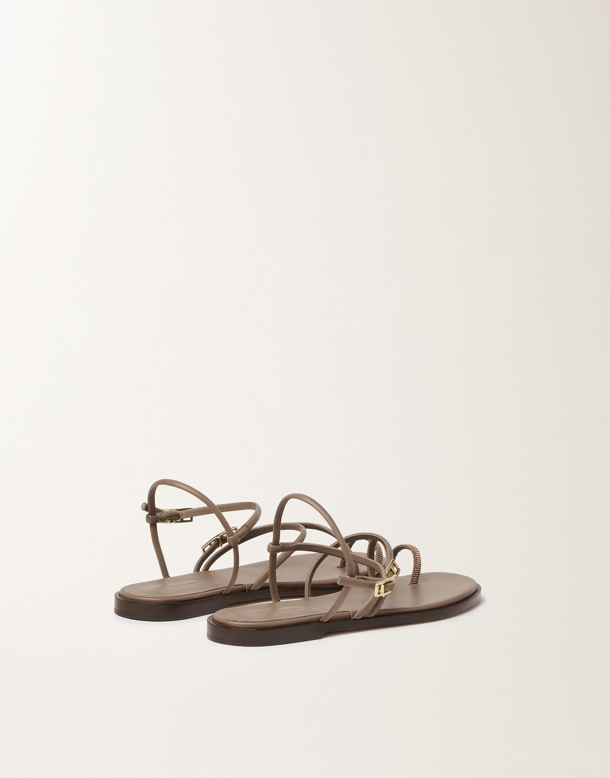 Fabiana Filippi Flat sandal in nappa leather, mud MUD ASD276A866M0760000