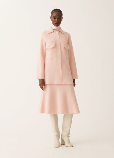 Fabiana Filippi Hemd aus gebürstetem Merino und Mohair, Quarzrosa Rosa MAD225F543L6200000