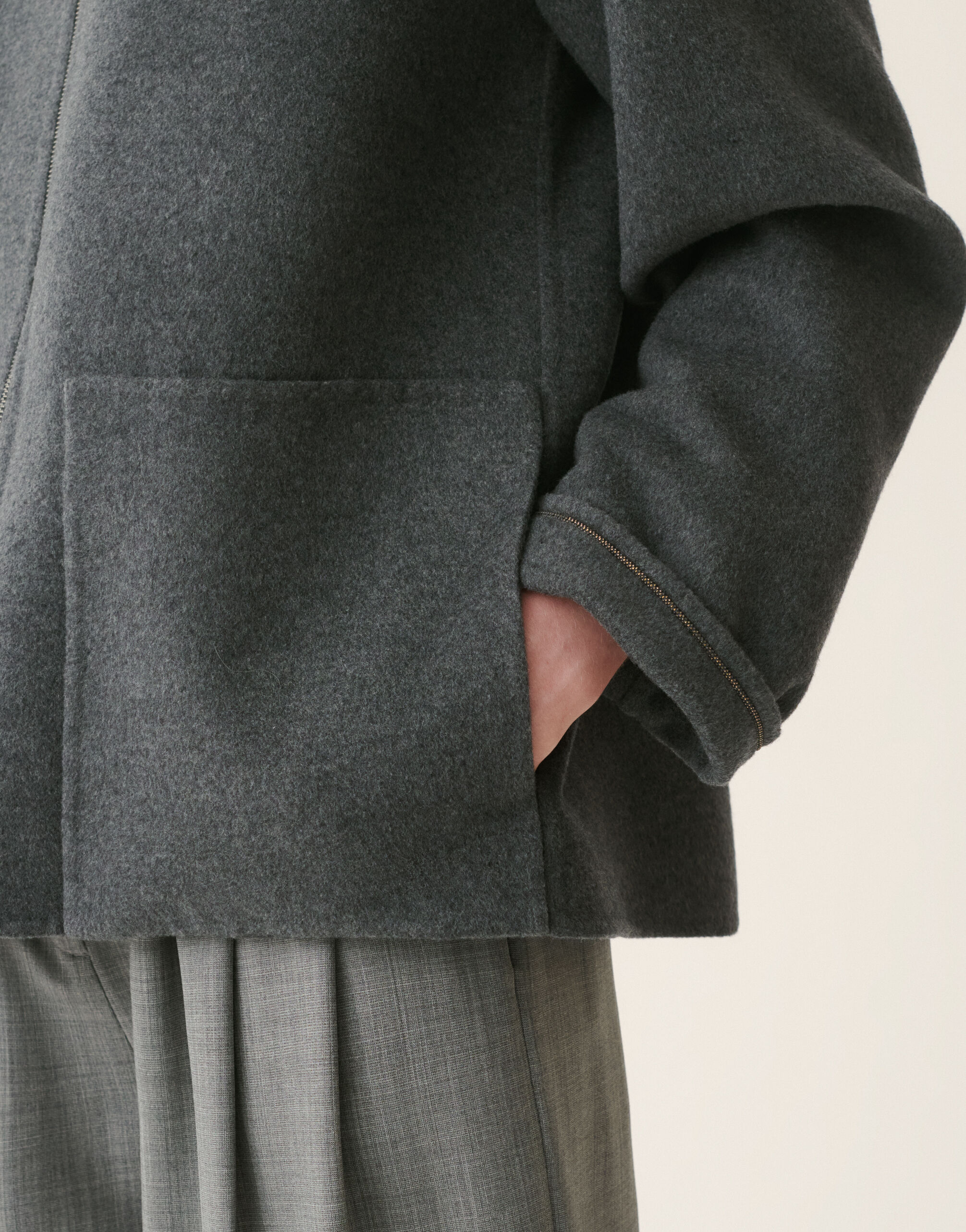 Wool and cashmere double coat, lead Fabiana Filippi Wool and cashmere double coat, lead Lead CTD226F643M4810000