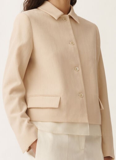 Fabiana Filippi Wool and linen mat jacket, sand BROWN GCD265F314D8220000