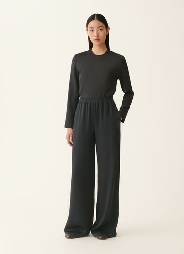 Wide-leg enver satin trousers, charcoal Fabiana Filippi Wide-leg enver satin trousers, charcoal Charcoal PAD216F291D9820000