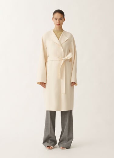 Fabiana Filippi Double wool coat, vanilla WHITE CTD265F243D8040000