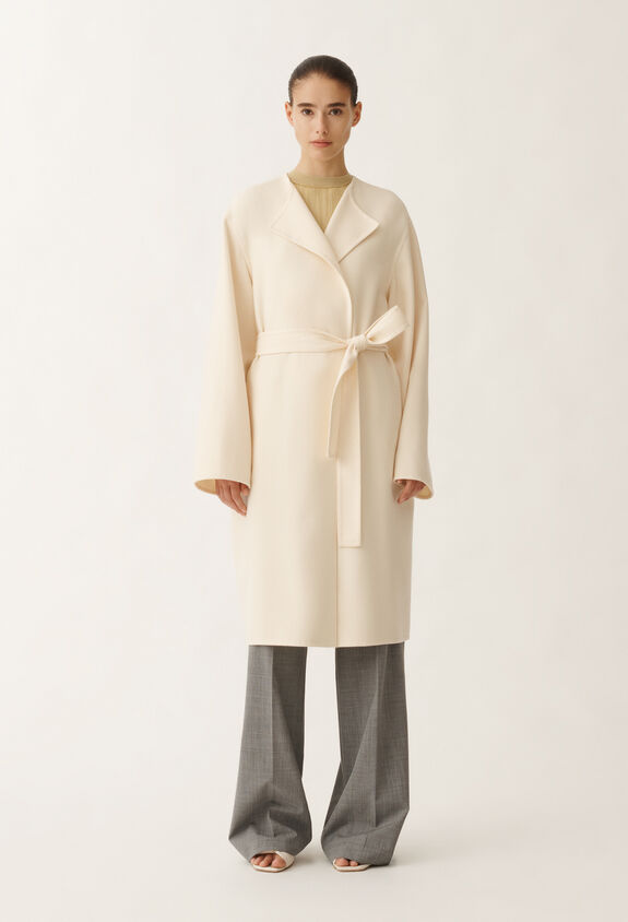 Fabiana Filippi Double wool coat, vanilla WHITE CTD265F243D8040000