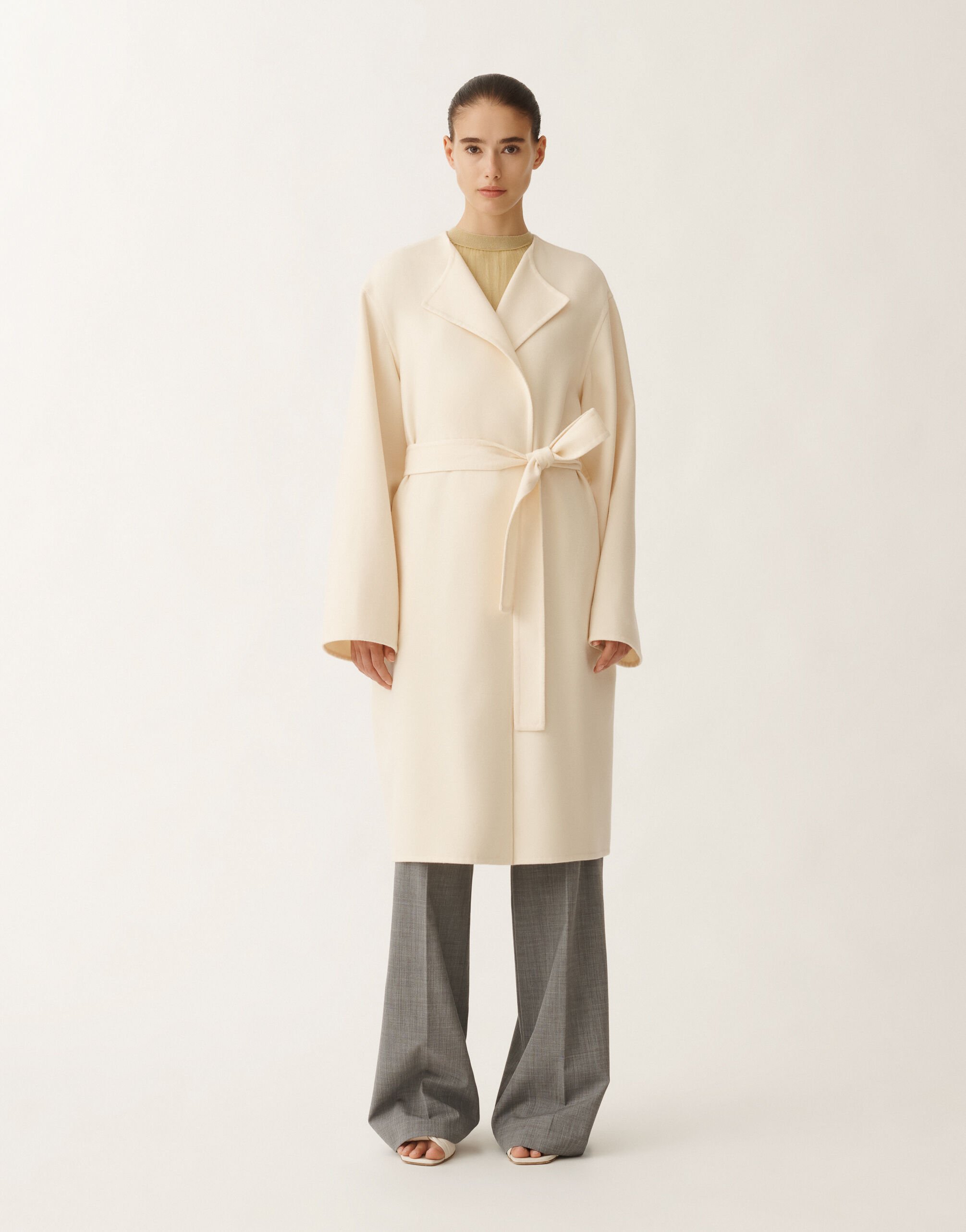 Fabiana Filippi Double wool coat, vanilla WHITE CTD265F243D8040000