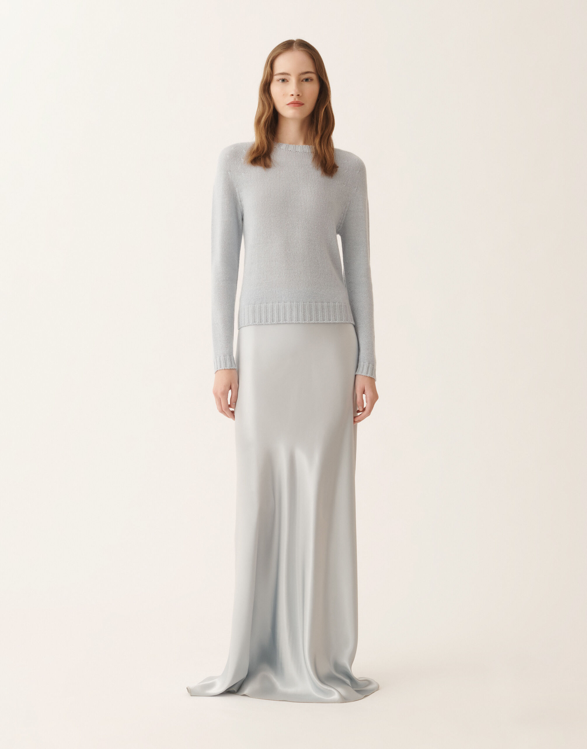 Platinum sweater with lurex, aqua for Women | Fabiana Filippi®