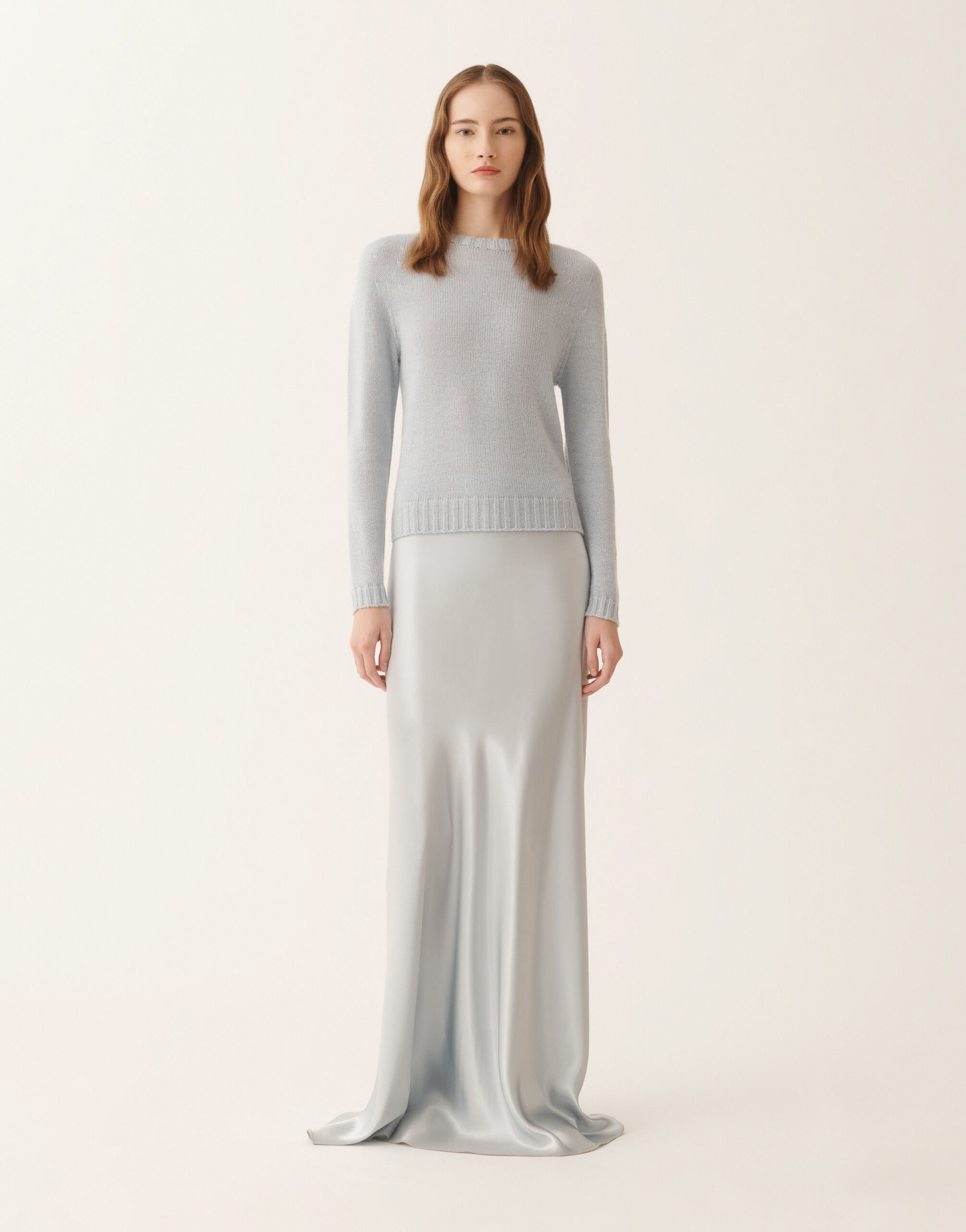 Fabiana Filippi Platinum sweater with lurex, aqua Blue MAD266F031L8970000