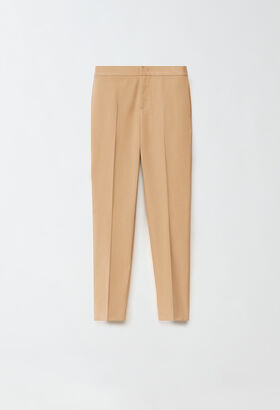 Fabiana Filippi Montefalco gabardine trousers, camel BROWN MAD224F574L0010000