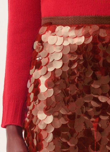 Fabiana Filippi Skirt in printed sequin tulle, lacquer Red GND225F826L6380000