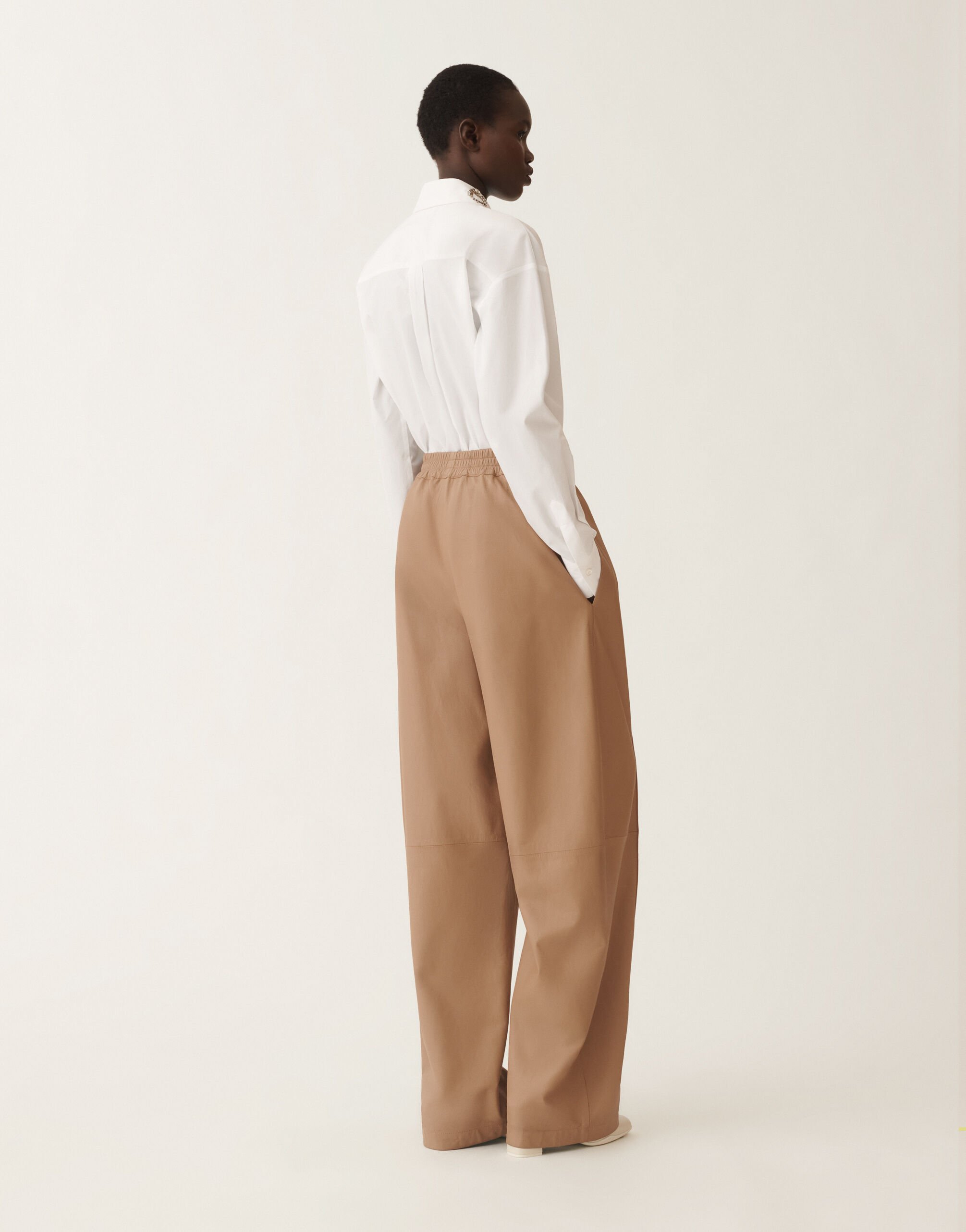 Fabiana Filippi Hose aus Nappaleder, weidenfarben Braun PLD215F273D8960000