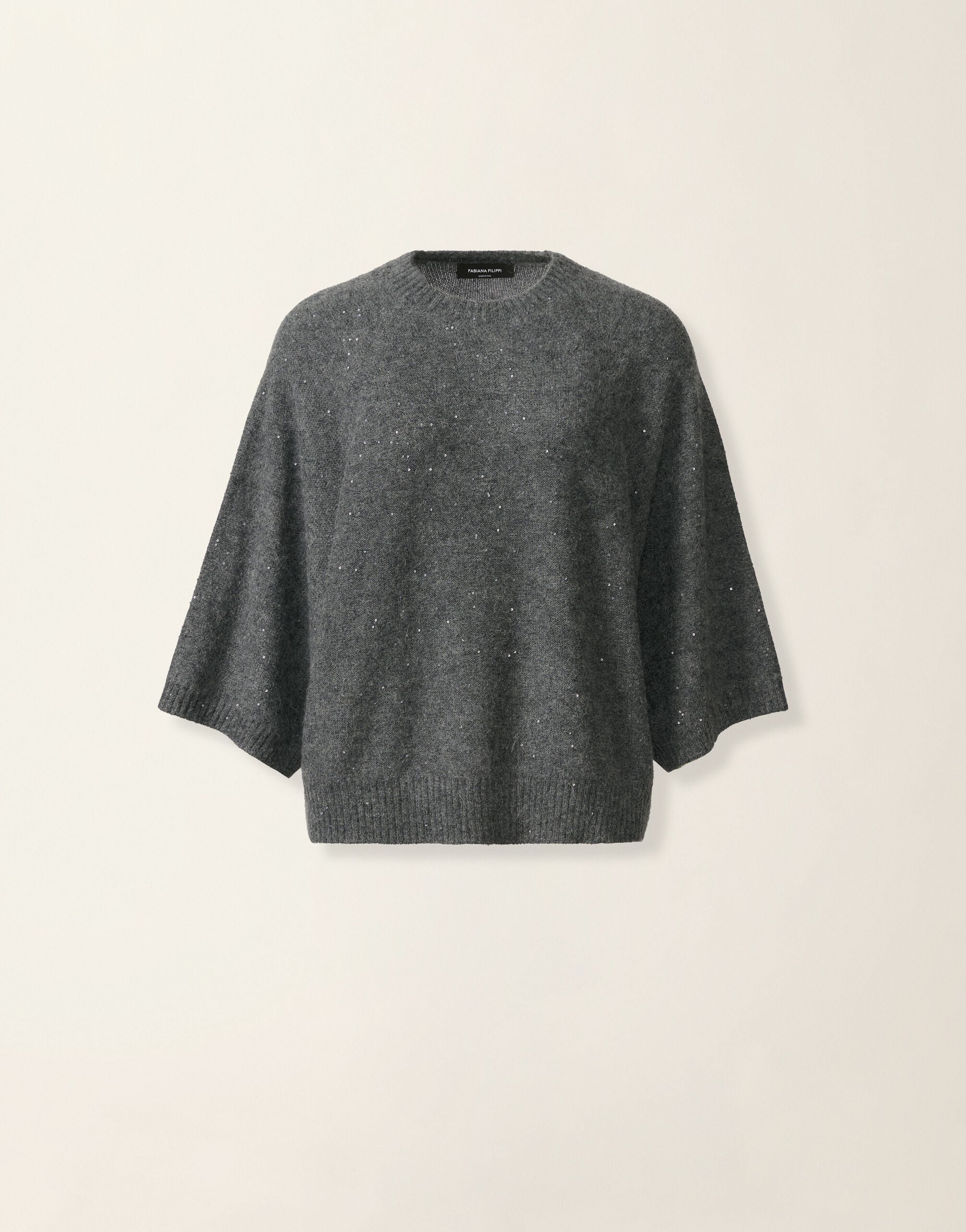 Cape aus Paillettengarn, Anthrazit Fabiana Filippi Cape aus Paillettengarn, Anthrazit Anthrazit MAD226F067D2960000