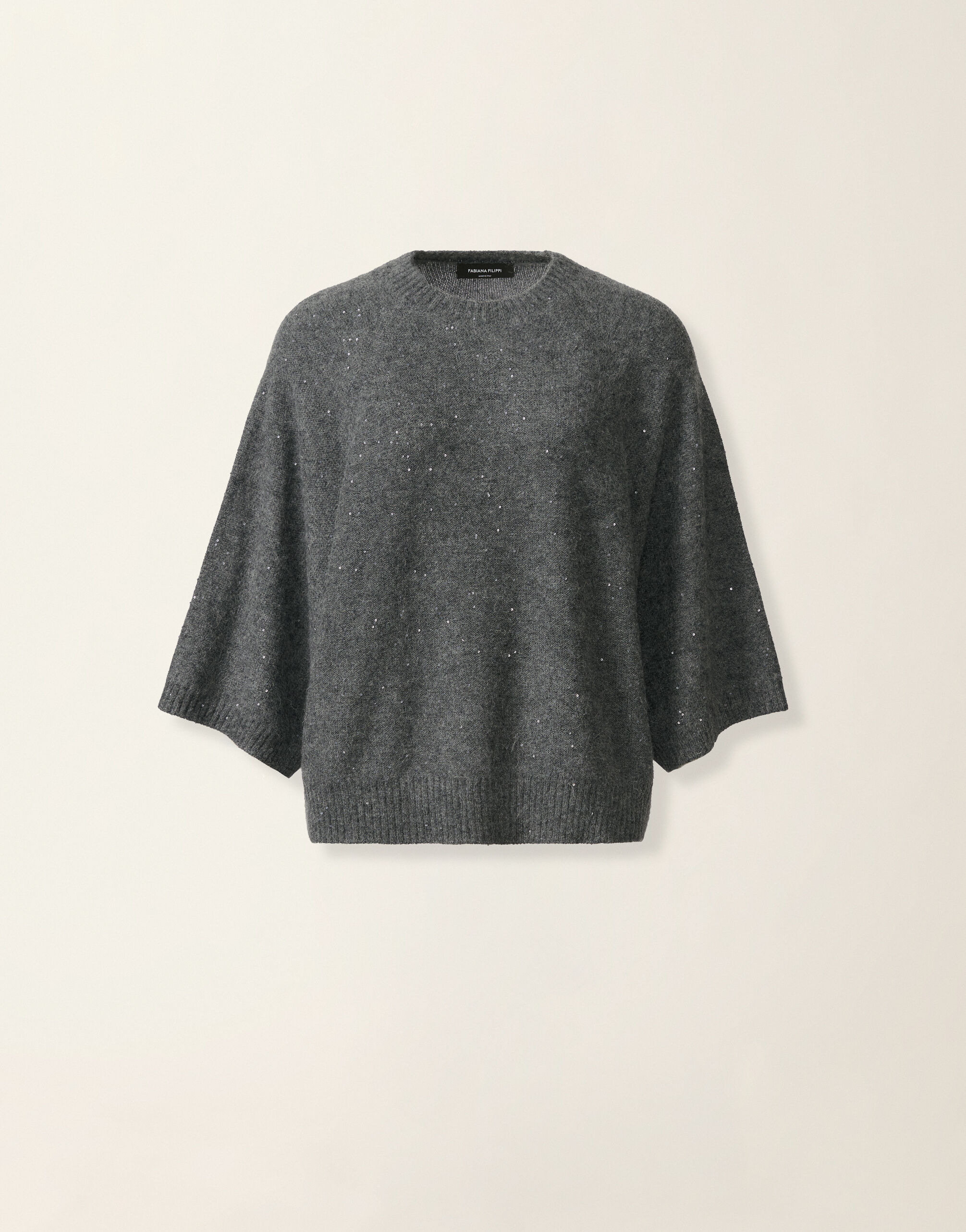 Cape aus Paillettengarn, Anthrazit Fabiana Filippi Cape aus Paillettengarn, Anthrazit Anthrazit MAD226F067D2960000