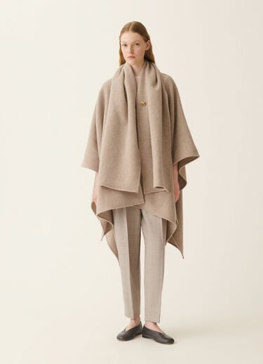Wool cape with scarf, cachà Fabiana Filippi Wool cape with scarf, cachà Cachà SAD216A907M5370000