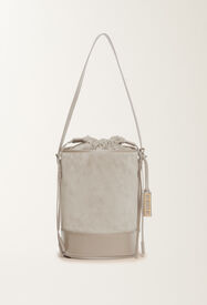 Fabiana Filippi Suede and leather bucket bag, ice gray Gray BGD266A071M0030000