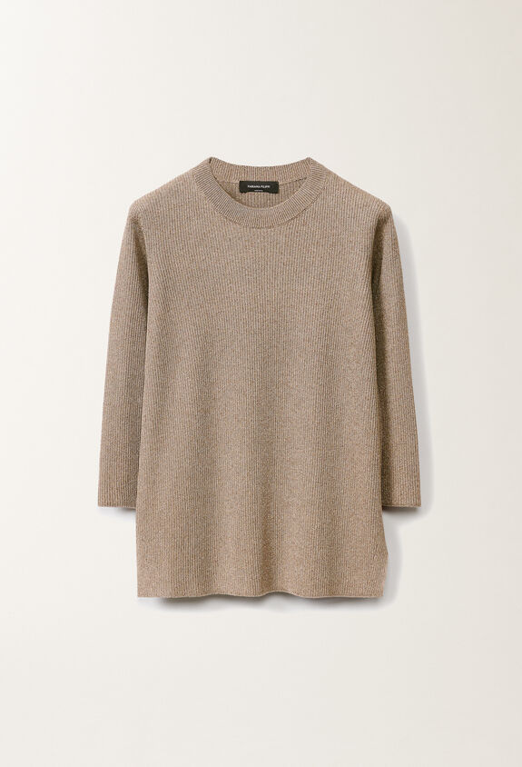 Fabiana Filippi Organic cotton and lurex sweater, clay CLAY MAD275F494L4520000