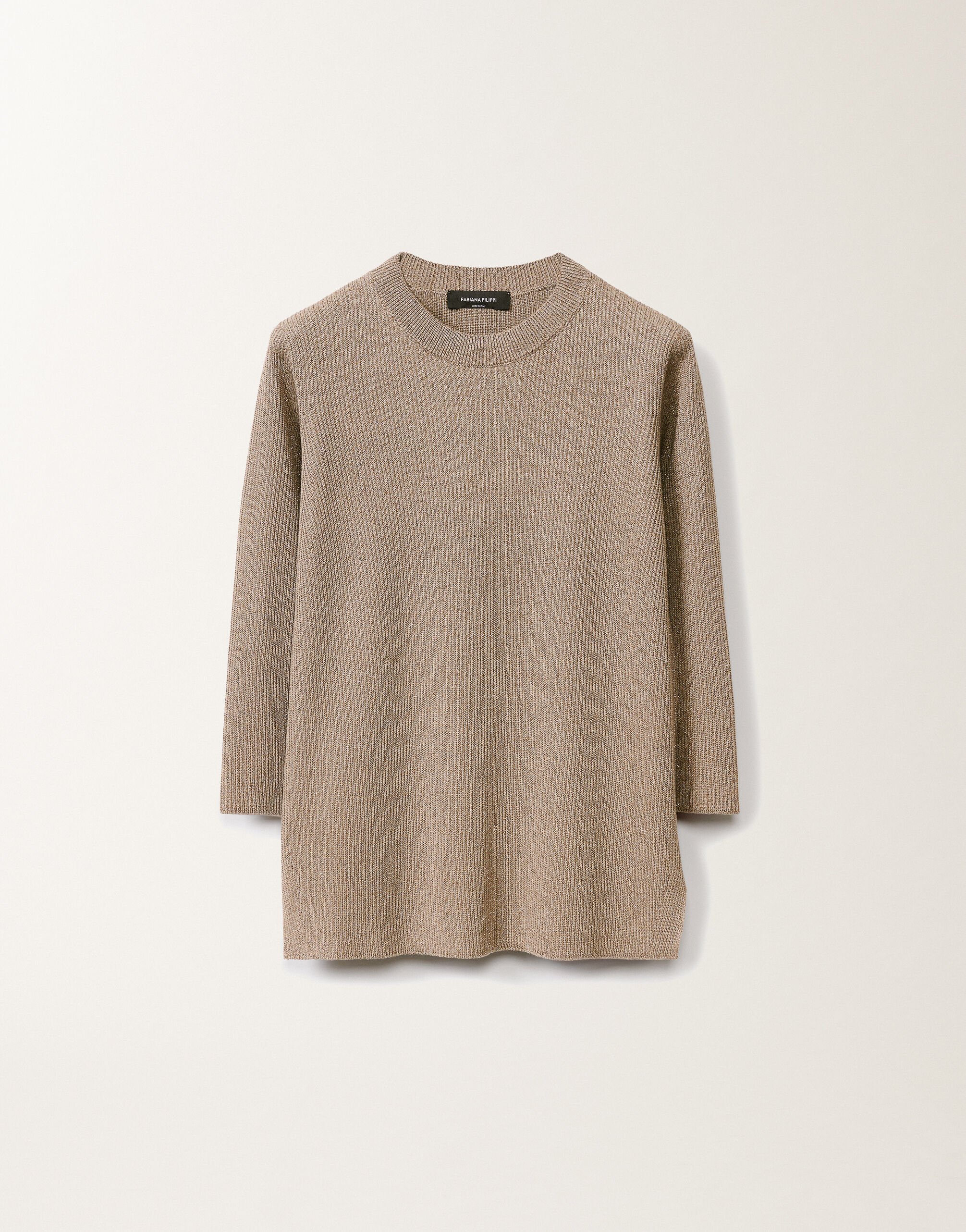 Fabiana Filippi Organic cotton and lurex sweater, clay CLAY MAD275F494L4520000