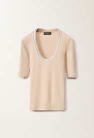 Fabiana Filippi Jersey T-shirt, sand SAND JED275F151L4540000