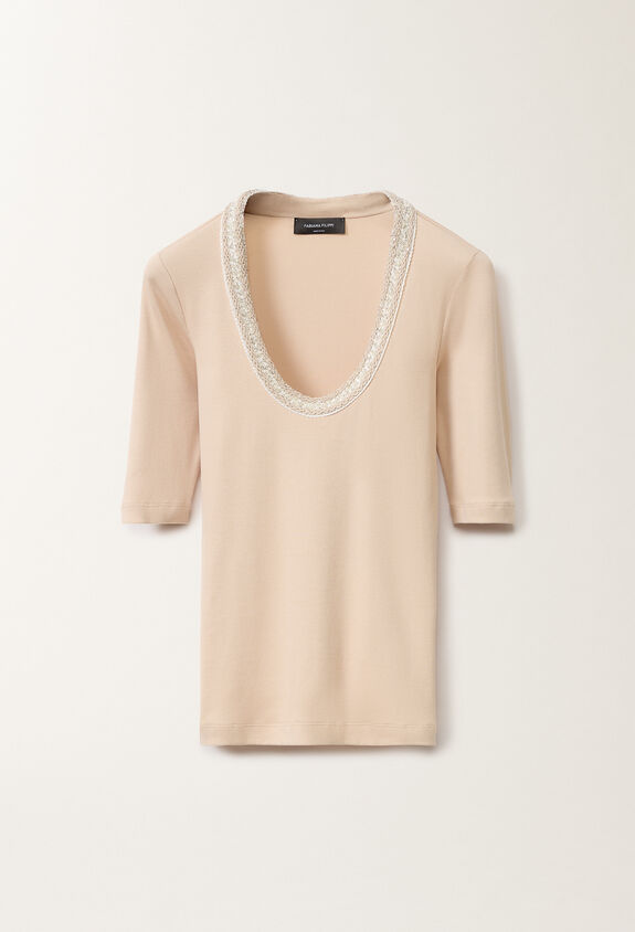 Fabiana Filippi T-shirt in jersey, sabbia SABBIA JED275F151L4540000