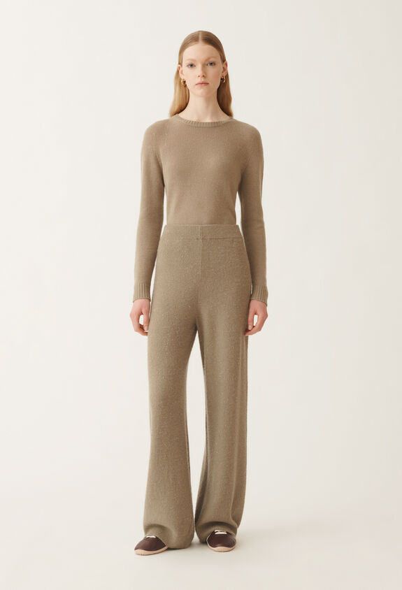 Fabiana Filippi Wool and silk trousers with sequins, olive GREEN PAD215F391D2960000