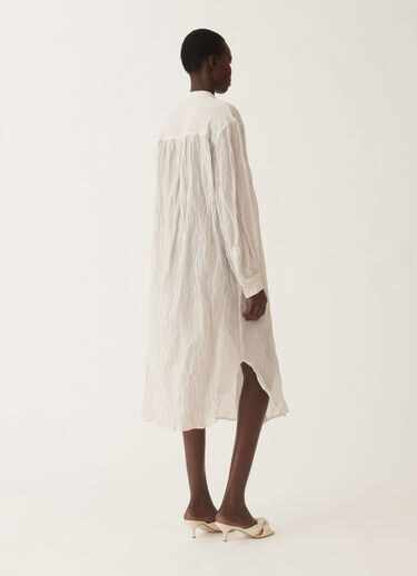 Fabiana Filippi Wavy pinstripe cotton dress, black and white WHITE ABDC02F102H5590000