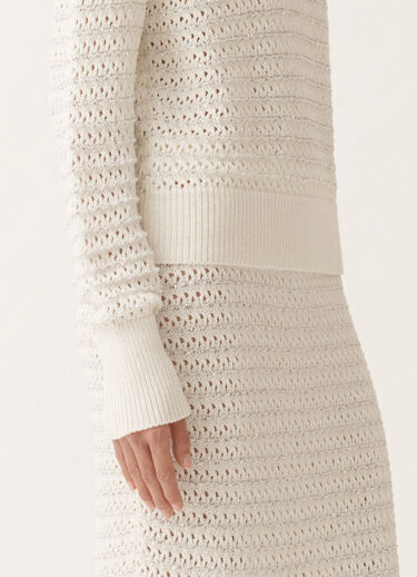 Fabiana Filippi Cotton sweater with sequins, white WHITE MAD275F570L3530000