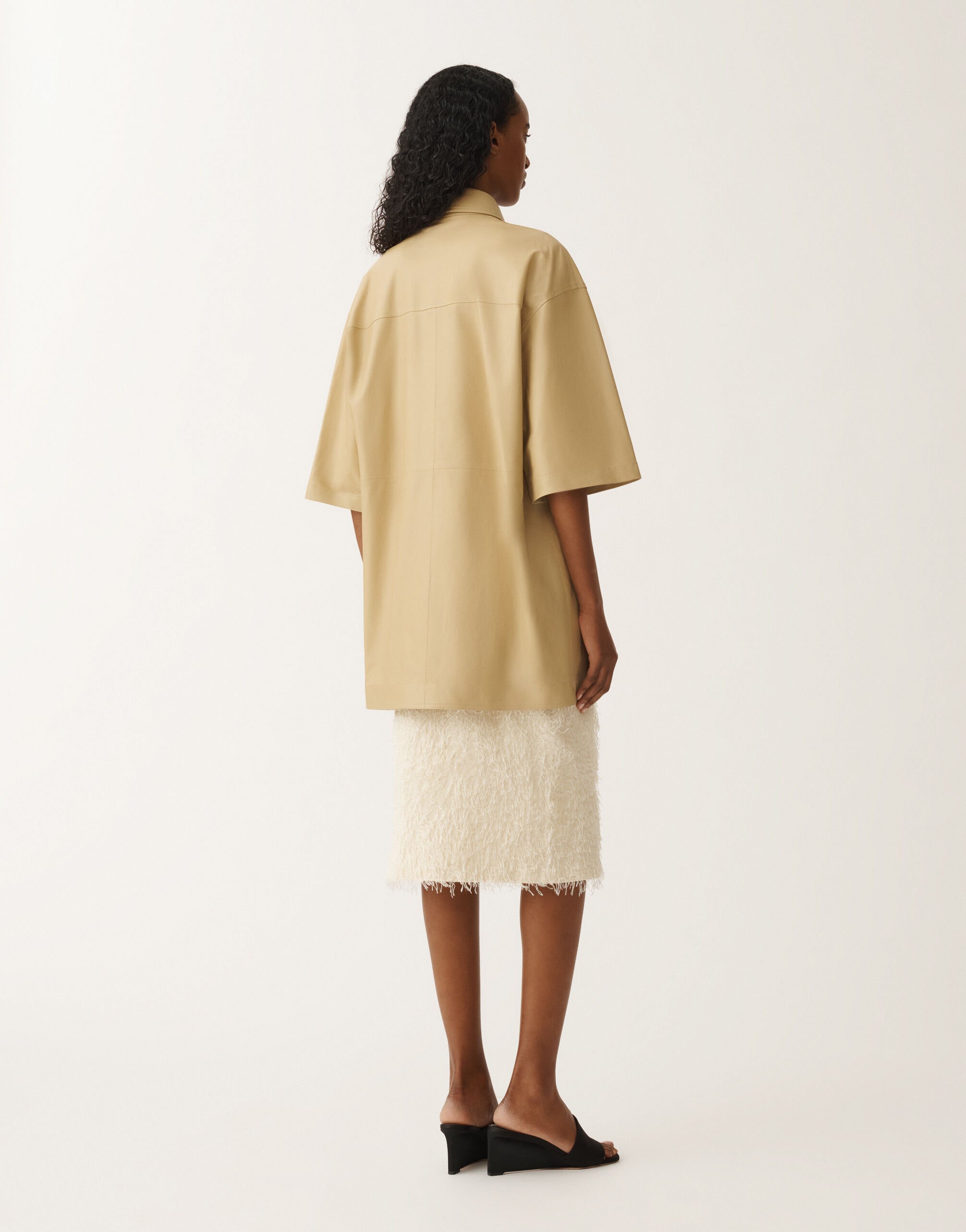 Fabiana Filippi Hemd aus leichtem Nappaleder, gold GELB PLD265F280D7510000