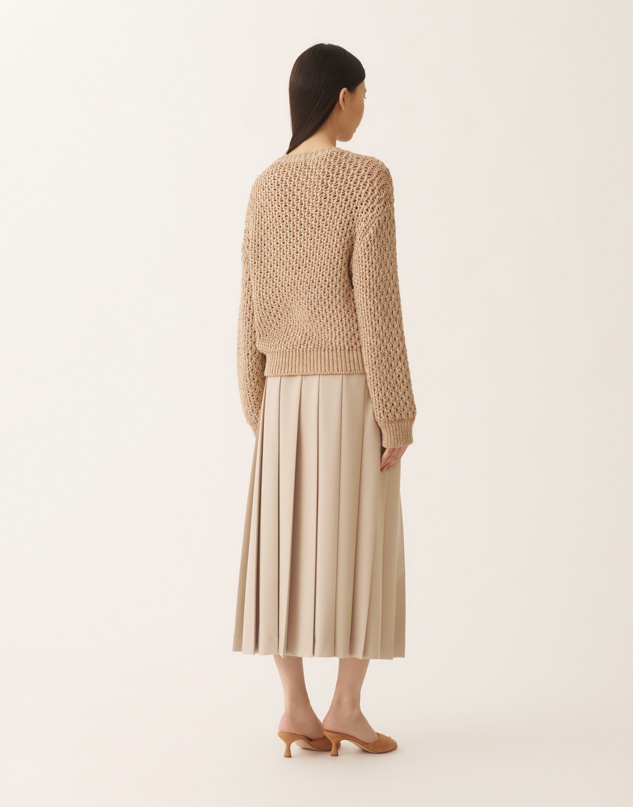 Fabiana Filippi Pullover aus Mouliné-Garn, Ahorn Beige MAD266F113L7440000