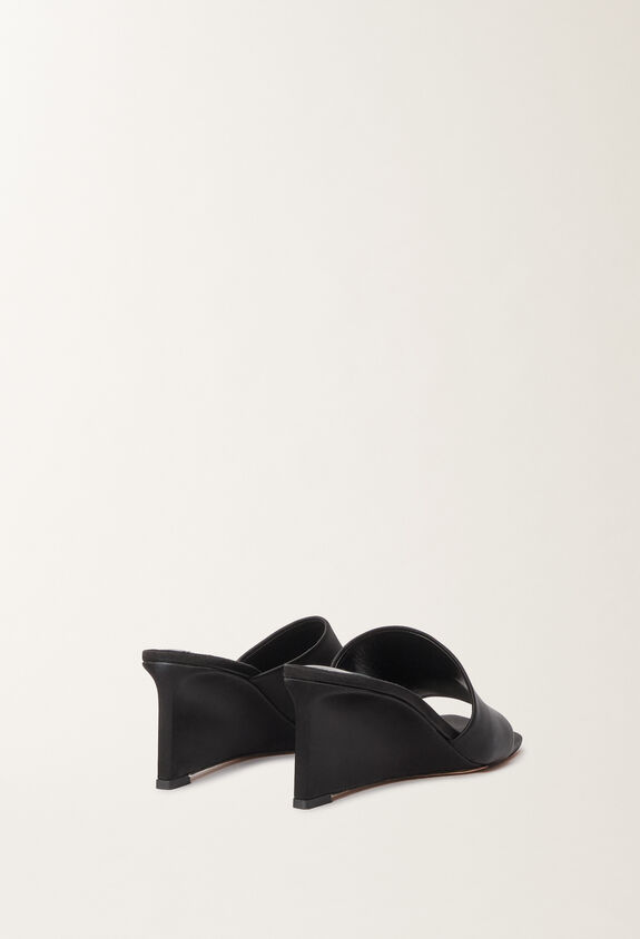 Fabiana Filippi Stretch satin wedges, black BLACK ASD265A979L2730000