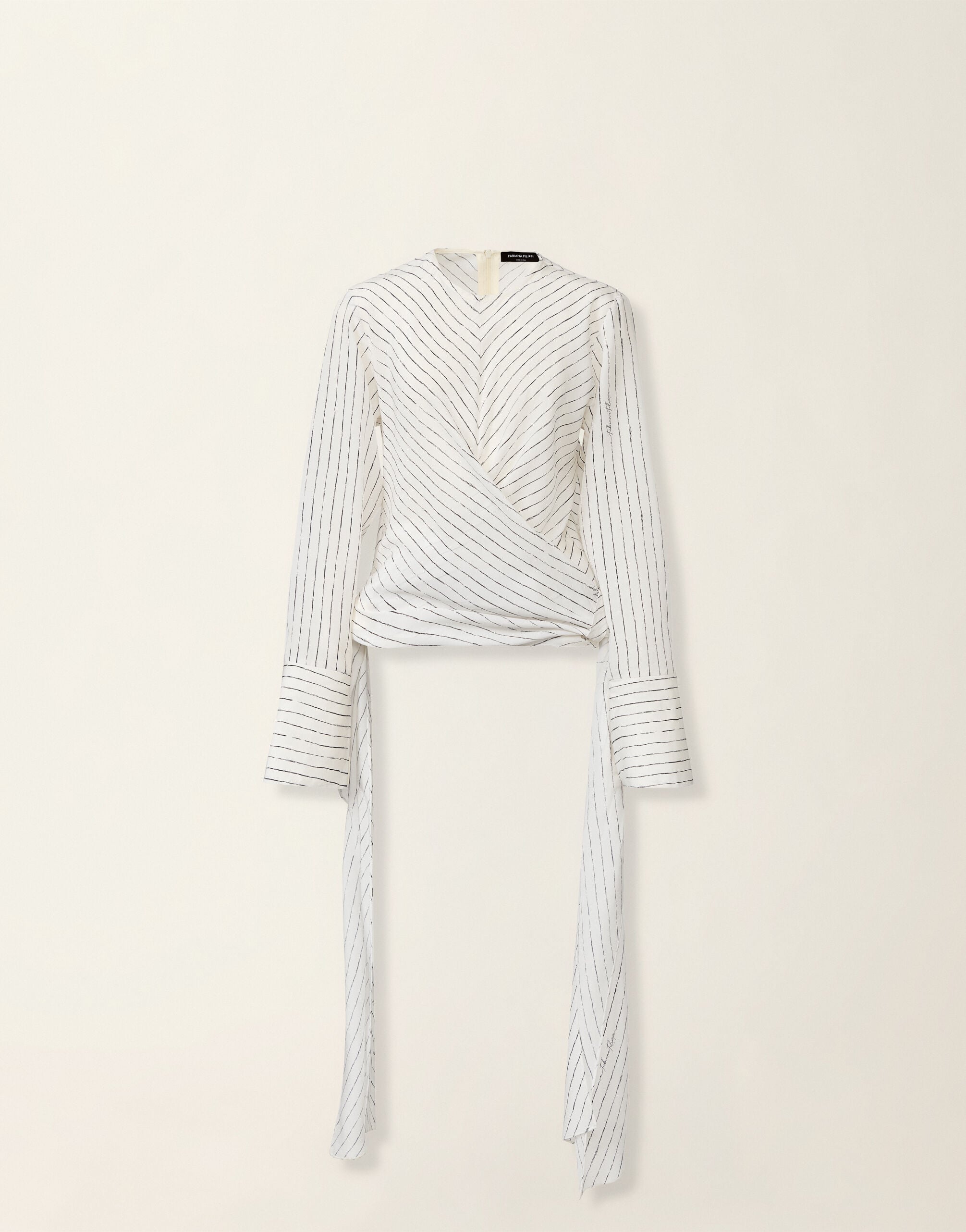 Printed crêpe de chine top, silk white Fabiana Filippi Printed crêpe de chine top, silk white Silk white TPD226F684M3870000