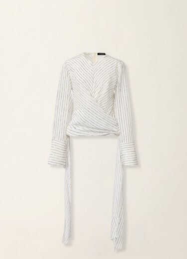 Printed crêpe de chine top, silk white Fabiana Filippi Printed crêpe de chine top, silk white Silk white TPD226F684M3870000