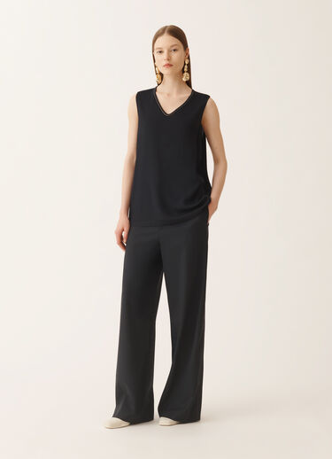Fabiana Filippi Stretch sablé top, midnight blue BLUE TPD265F773L2350000