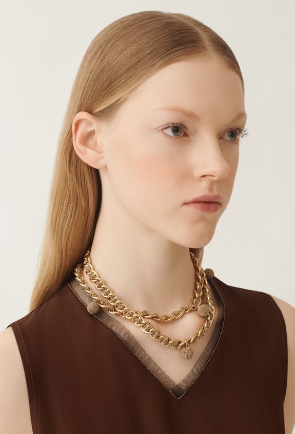 Fabiana Filippi Diamond wire long necklace, camel GOLD BXD215A843L8440000