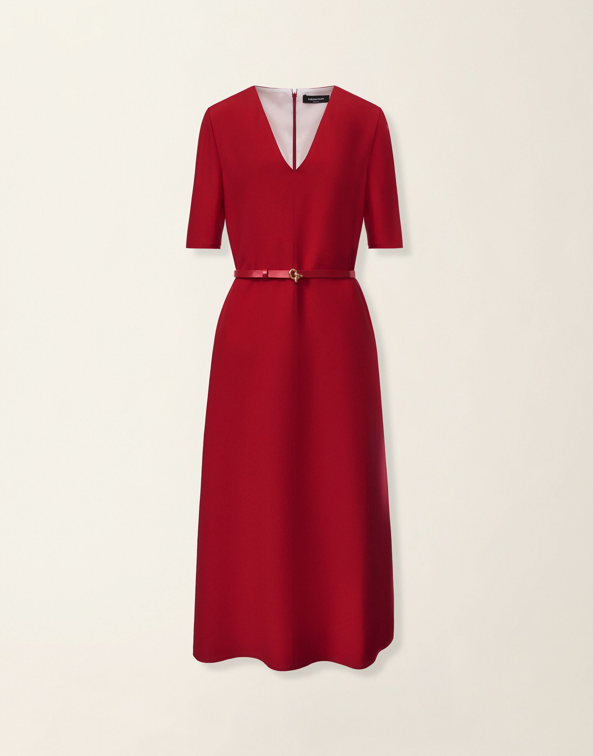 Fabiana Filippi Abito in cady, rosso Rosso ABD216F148D8700000