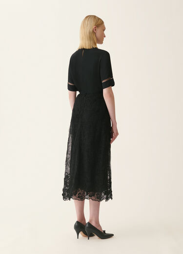 Fabiana Filippi Flared midi skirt in embroidered lace, black Black GND226F798M4340000