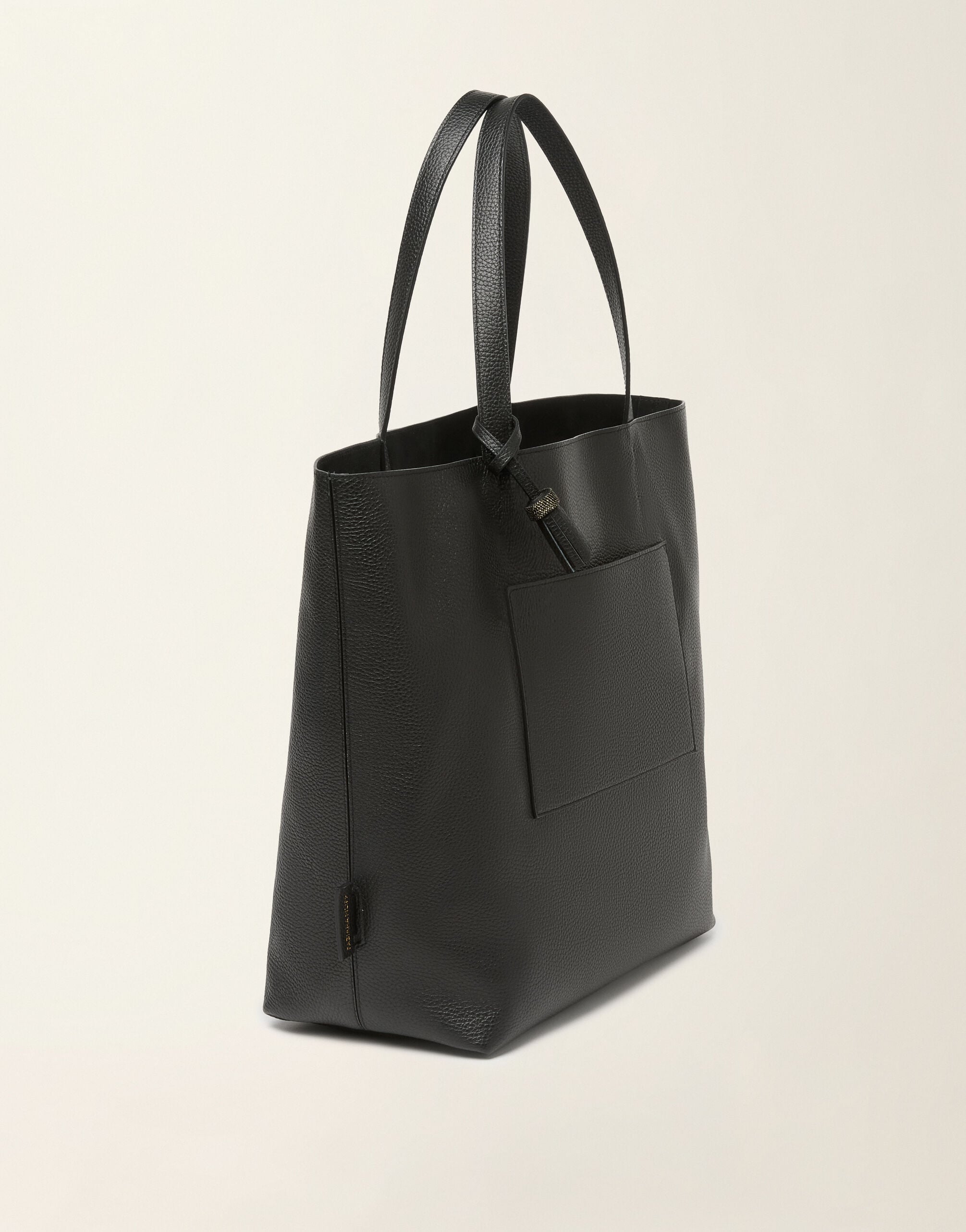 Grained leather tote bag, black Fabiana Filippi Grained leather tote bag, black Black BGD226A910M5600000