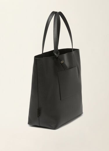 Grained leather tote bag, black Fabiana Filippi Grained leather tote bag, black Black BGD226A910M5600000