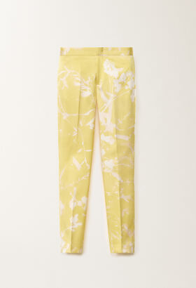 Fabiana Filippi Montefalco tilia-print silk trousers, cedar BLUE PAD275F386L3460000