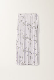 Fabiana Filippi Georgette skirt with painted botanical print, mauve LAVENDER GND275F808L3630000
