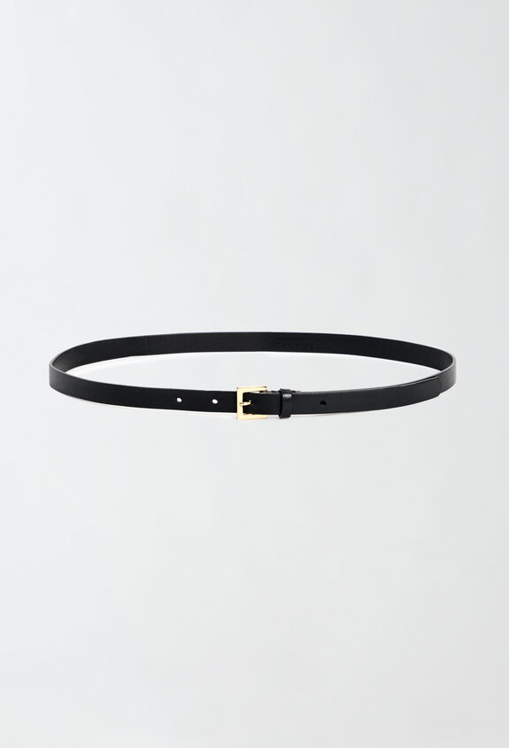 Fabiana Filippi LEATHER MINI BELT WITH SQUARE BUCKLE BLACK AAD224A955L1100000