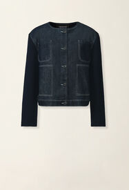 Fabiana Filippi Blouson en denim et maille, bleu nuit Bleu nuit GCD216F160M3580000