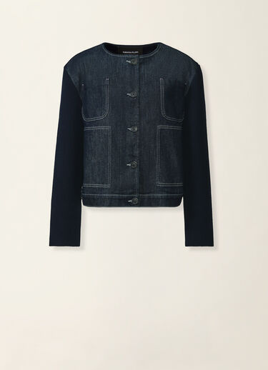 Fabiana Filippi Blouson en denim et maille, bleu nuit Bleu nuit GCD216F160M3580000