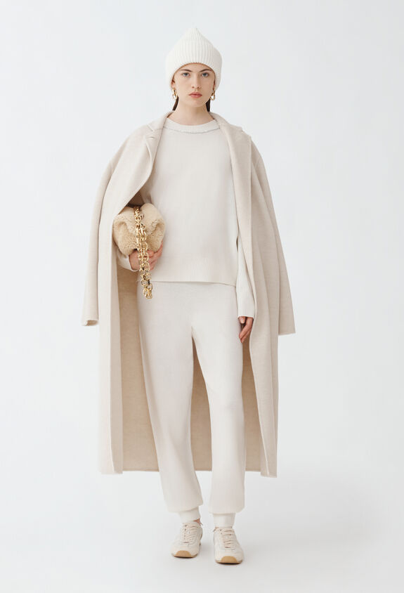Fabiana Filippi Pullover aus Platinum mit Pailletten, bastfarben WEISS MAD214F016I9470000